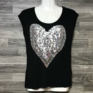 The Clas-sic Silver Sequin hear black top